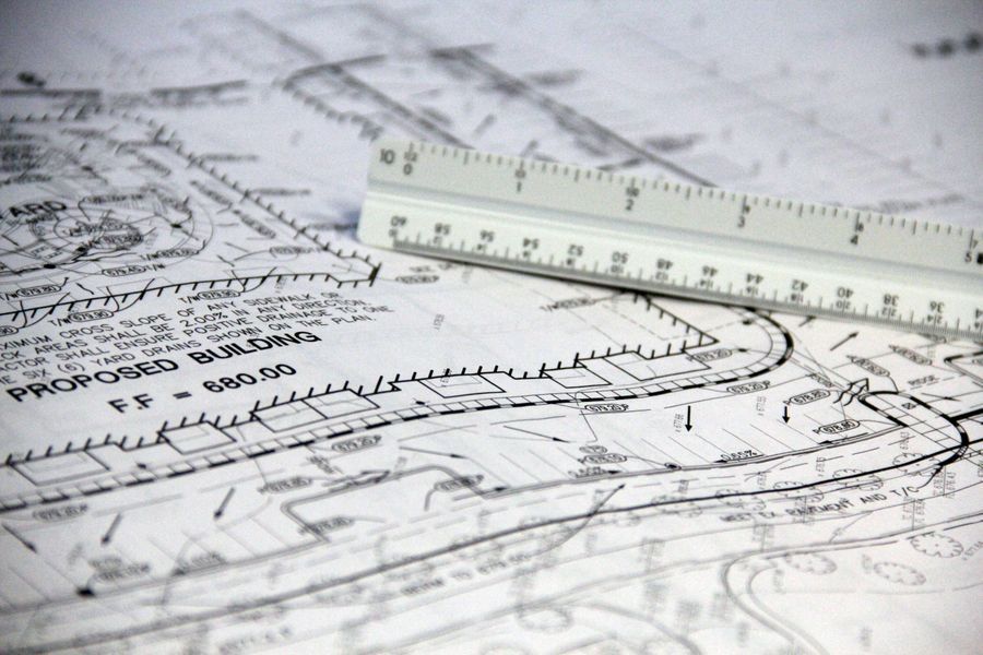 Site plan drawing used as construction documentation